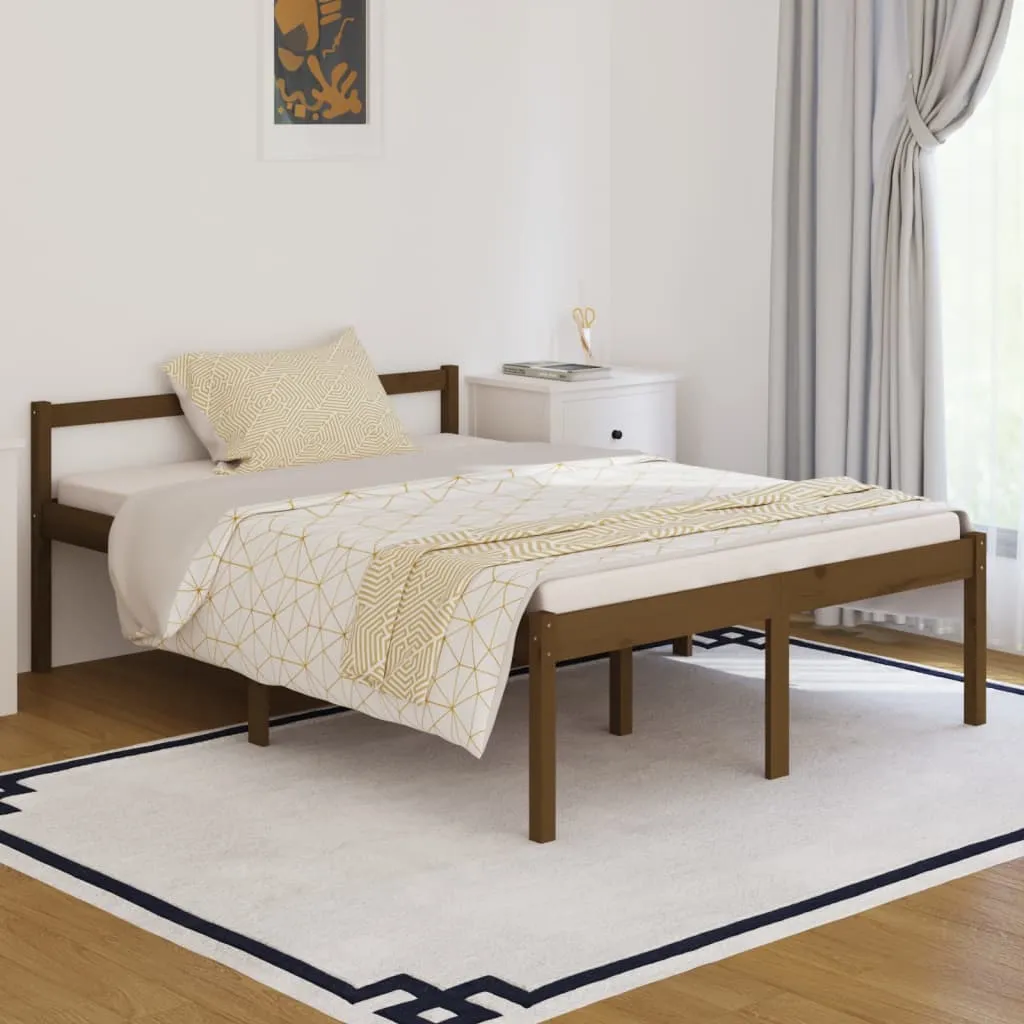 vidaXL Letto per Anziani Miele 135x190 cm Double in Legno di Pino