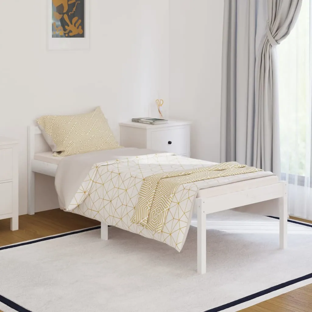 vidaXL Letto per Anziani Bianco 90x200 cm in Legno Massello di Pino