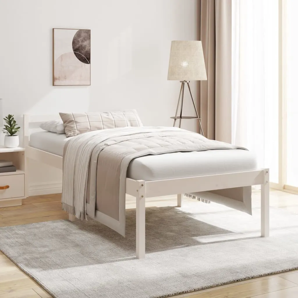 vidaXL Letto per Anziani Bianco 100x200 cm in Legno Massello di Pino