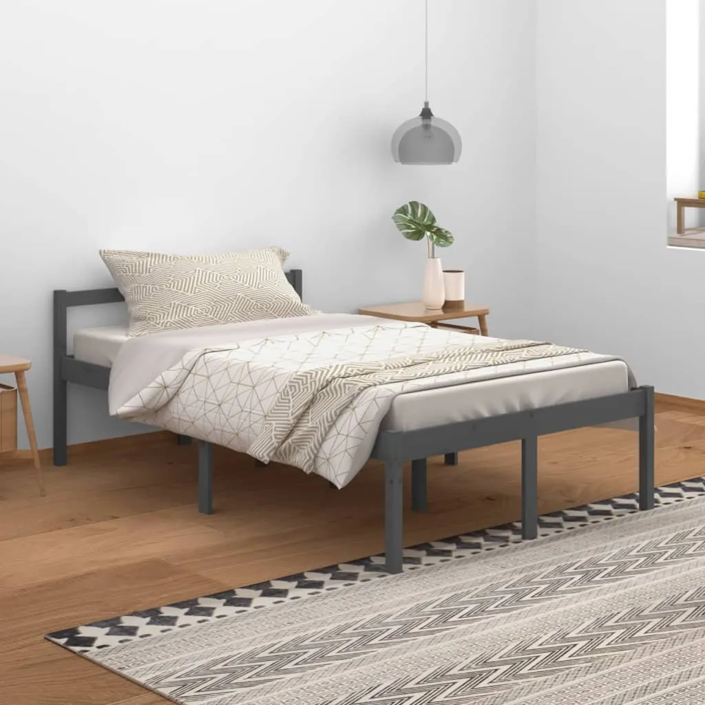 vidaXL Letto per Anziani Grigio 120x200 cm in Legno Massello di Pino