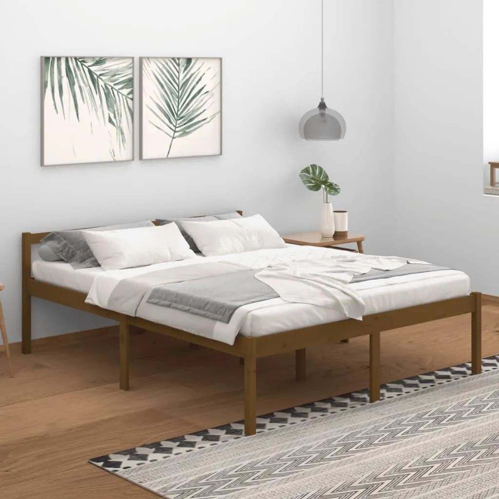 vidaXL Letto per Anziani Miele 160x200 cm in Legno Massello di Pino