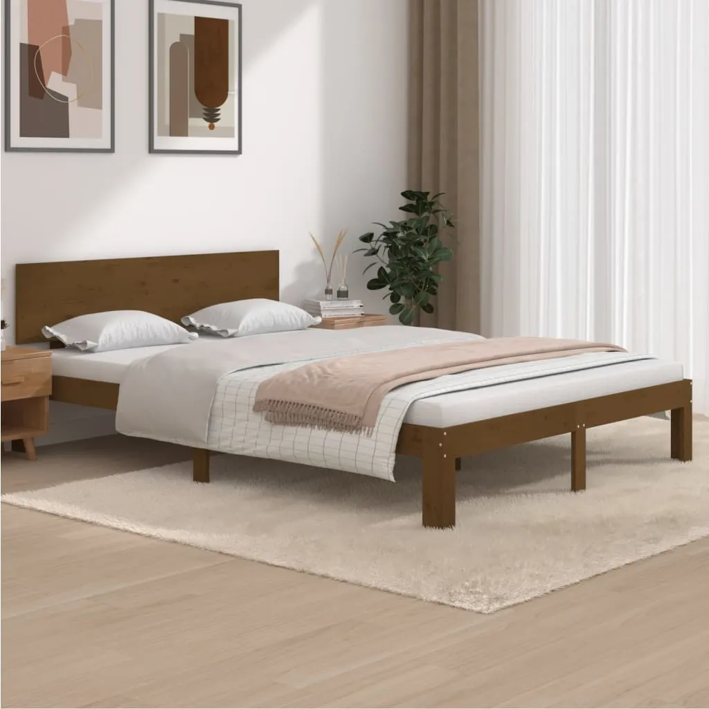 vidaXL Giroletto Marrone Miele in Legno Massello di Pino 140x190 cm