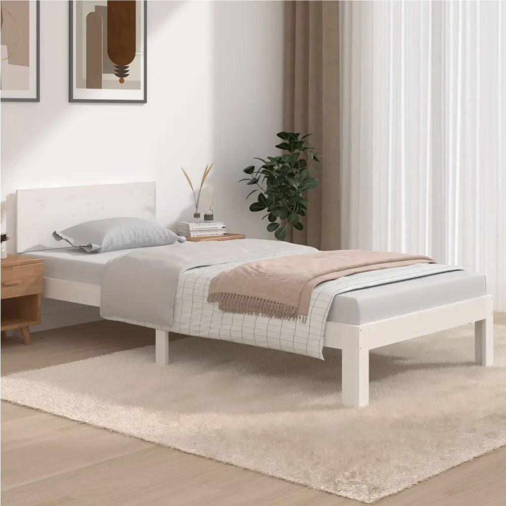 vidaXL Giroletto Bianco in Legno Massello di Pino 90x200 cm