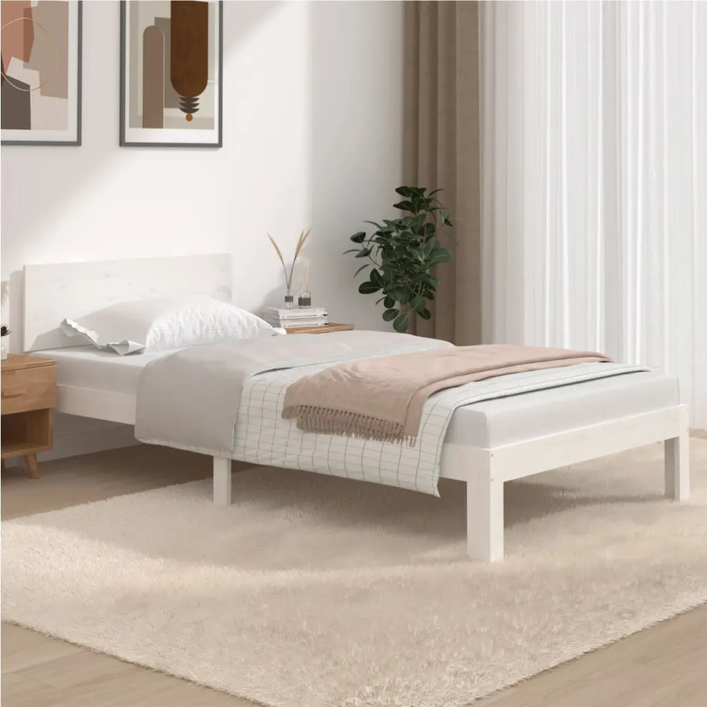 vidaXL Giroletto Bianco in Legno Massello di Pino 100x200 cm