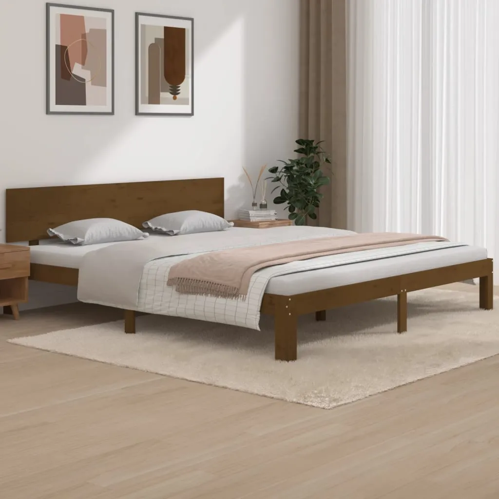 vidaXL Giroletto Miele in Legno Massello 180x200 cm Super King