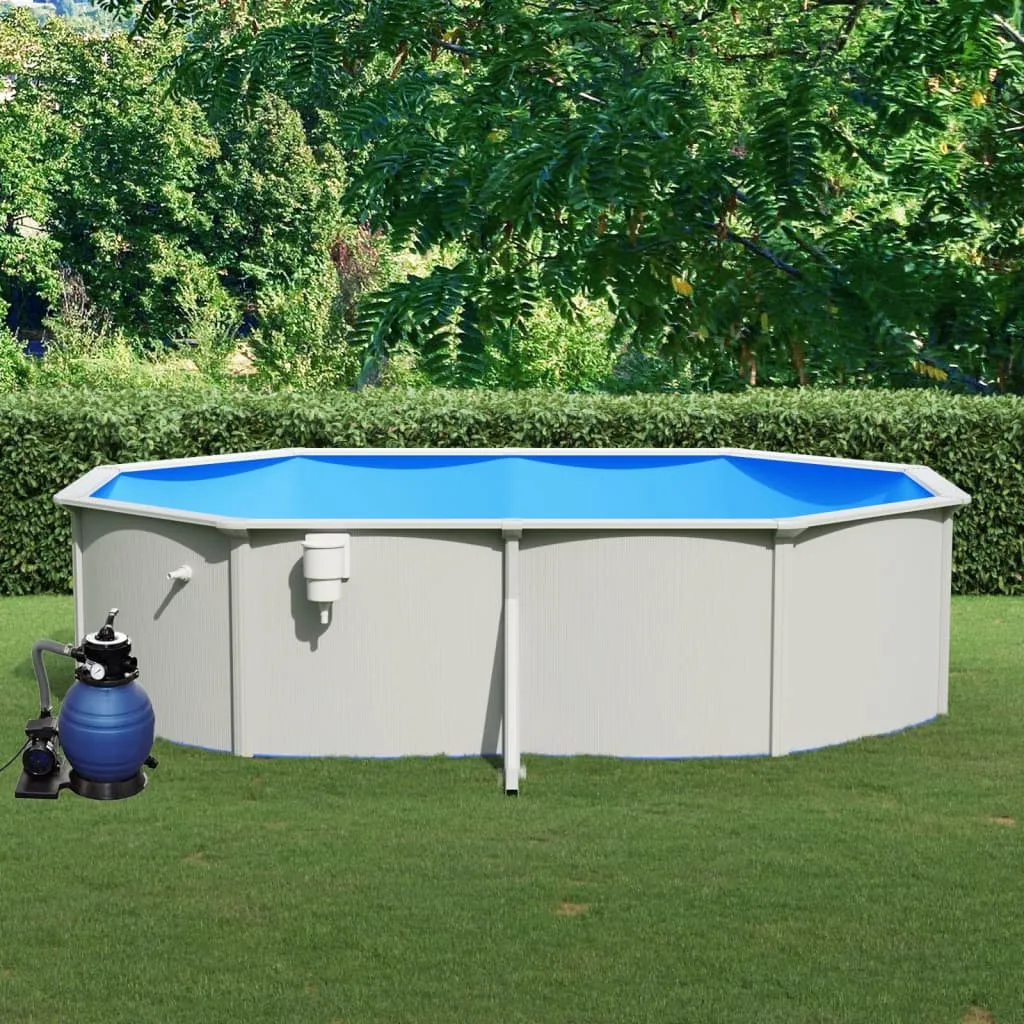 vidaXL Piscina con Pompa Filtro a Sabbia 490x360x120 cm