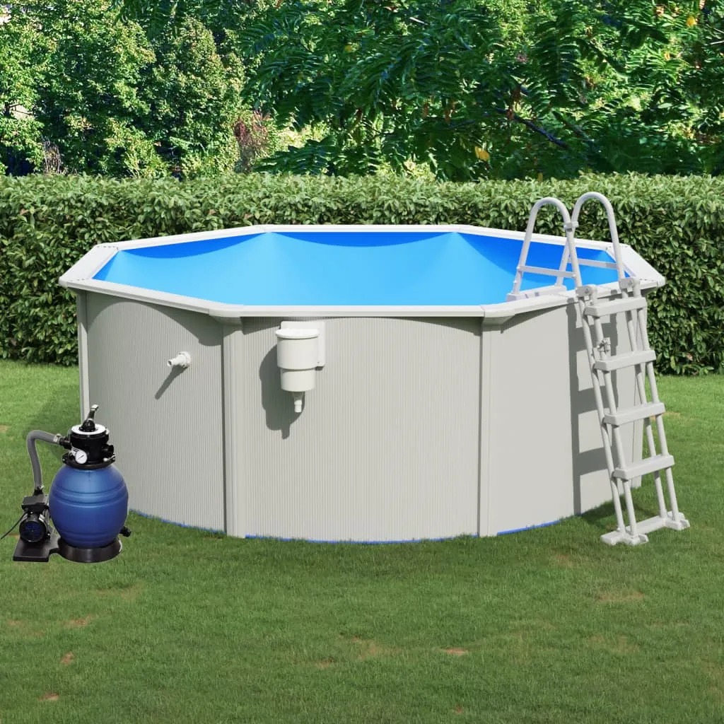 vidaXL Piscina con Pompa Filtro a Sabbia e Scaletta 360x120 cm