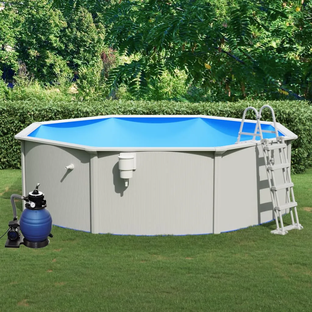 vidaXL Piscina con Pompa Filtro a Sabbia e Scaletta 460x120 cm