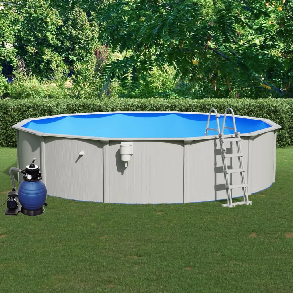 vidaXL Piscina con Pompa Filtro a Sabbia e Scaletta 550x120 cm