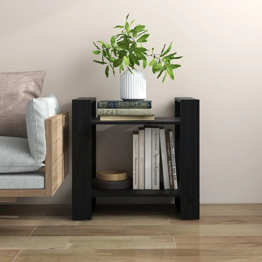 vidaXL Libreria/Divisorio Nero 60x35x57 cm in Legno Massello di Pino