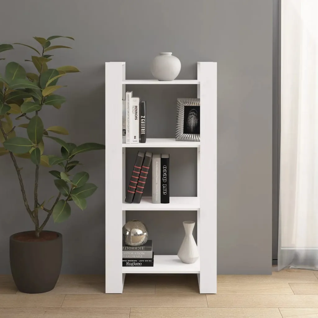 vidaXL Libreria/Divisorio Bianco 60x35x125 cm Legno Massello