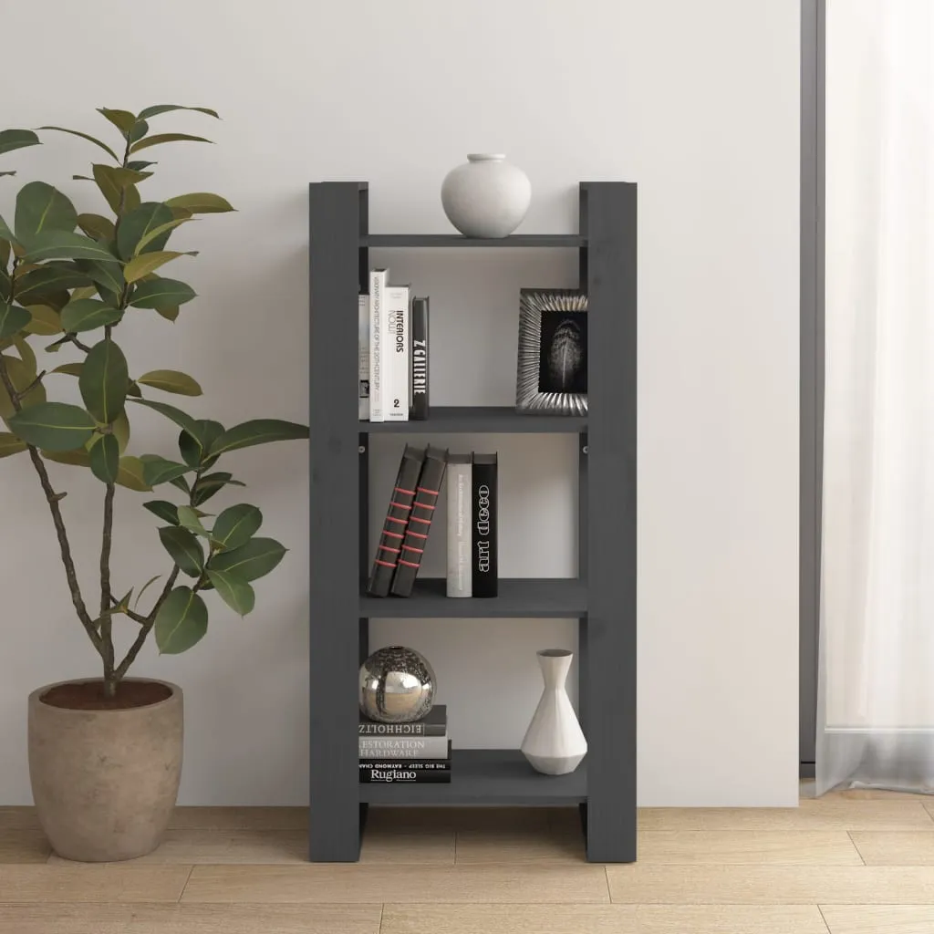 vidaXL Libreria/Divisorio Grigio 60x35x125 cm Legno Massello