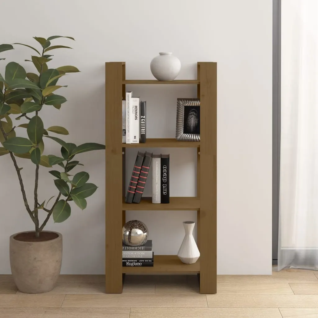 vidaXL Libreria/Divisorio Miele 60x35x125 cm in Legno Massello