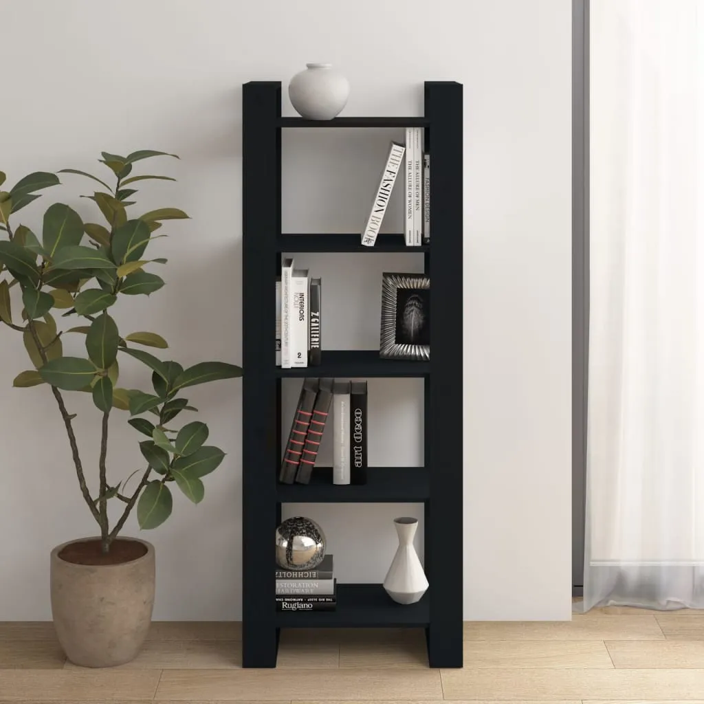 vidaXL Libreria/Divisorio Nero 60x35x160 cm Legno Massello