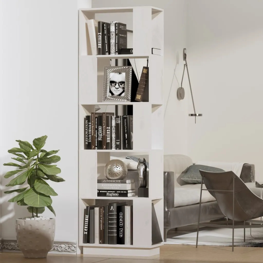 vidaXL Libreria/Divisorio Bianco 51x25x163,5 cm Legno Massello di Pino