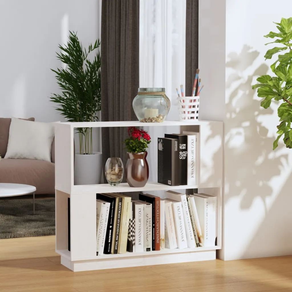 vidaXL Libreria/Divisorio Bianco 80x25x70 cm in Legno Massello di Pino