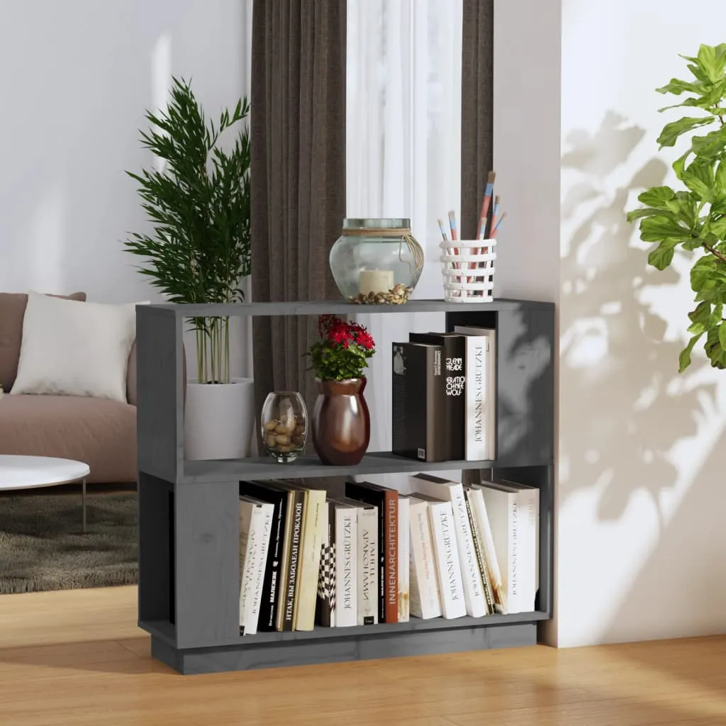 vidaXL Libreria/Divisorio Grigio 80x25x70 cm in Legno Massello di Pino