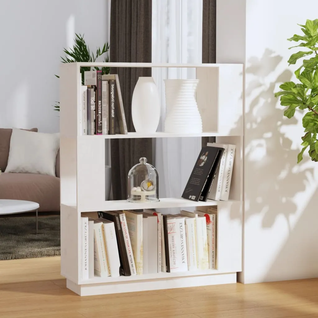 vidaXL Libreria/Divisorio Bianco 80x25x101 cm Legno Massello di Pino