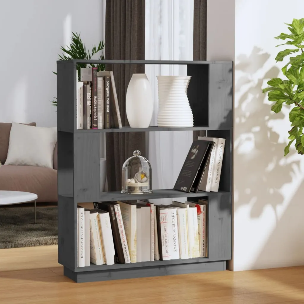 vidaXL Libreria/Divisorio Grigio 80x25x101 cm Legno Massello di Pino