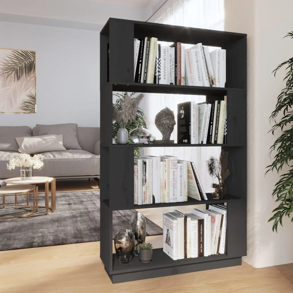 vidaXL Libreria/Divisorio Grigio 80x25x132 cm Legno Massello di Pino