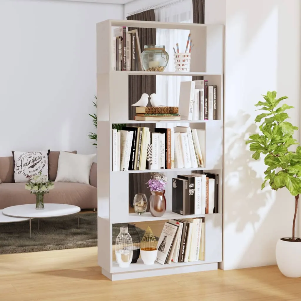 vidaXL Libreria/Divisorio Bianco 80x25x163,5 cm Legno Massello di Pino