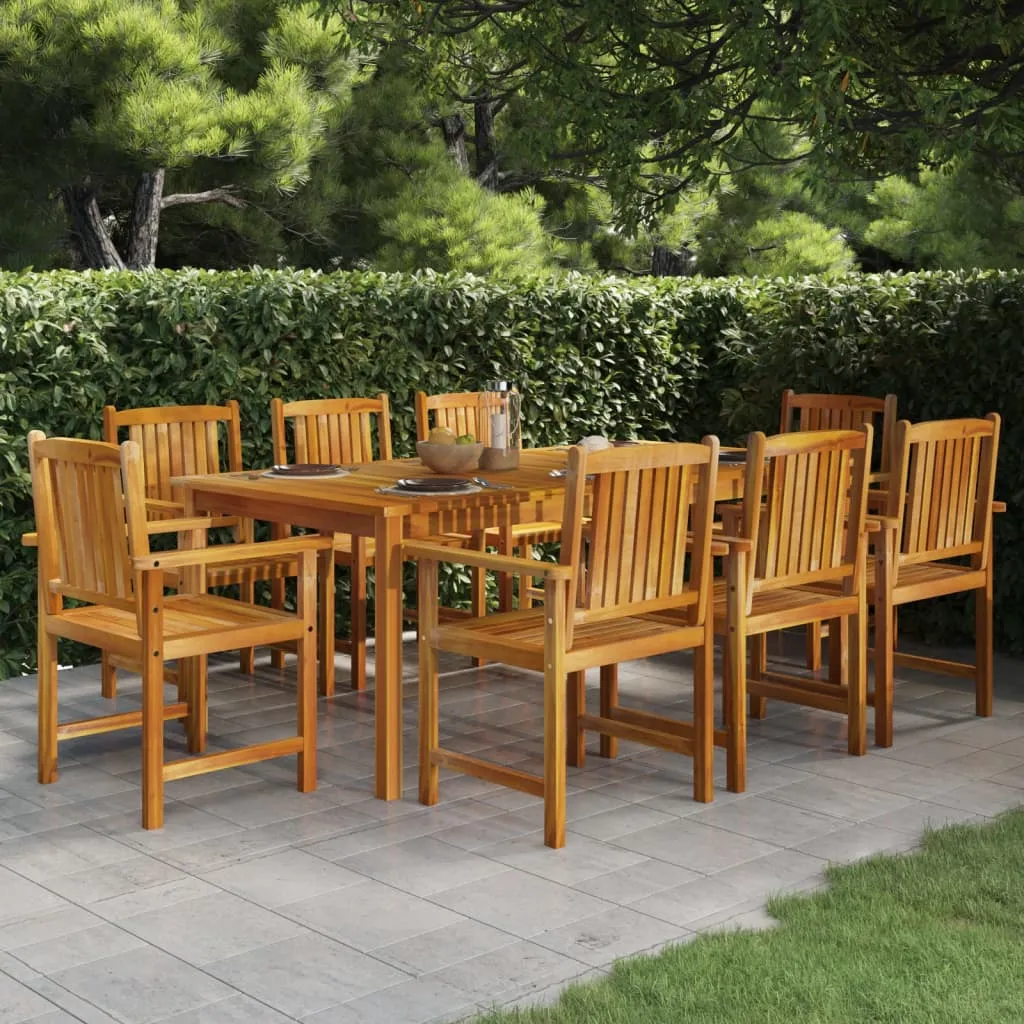 vidaXL Set da Pranzo per Giardino 9 pz in Legno Massello di Acacia