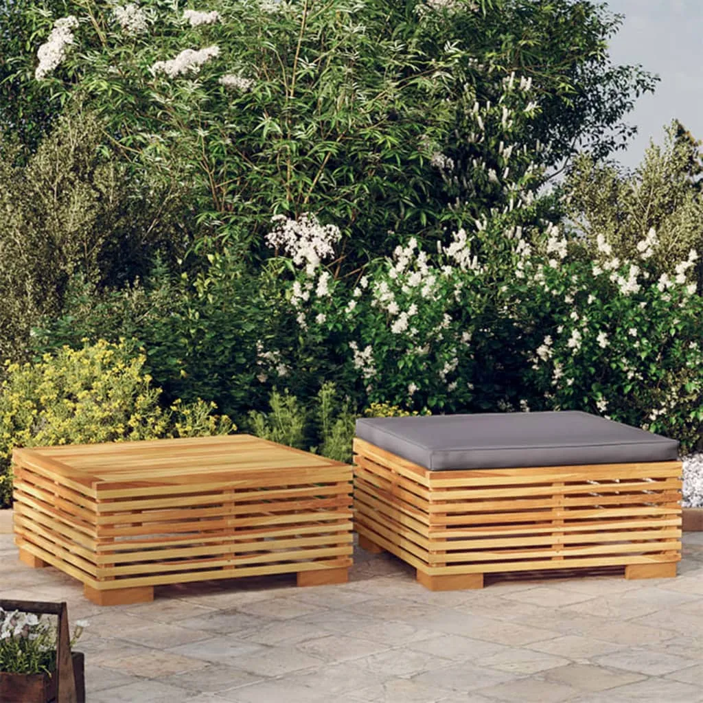 vidaXL Set Divani da Giardino 2 pz in Legno Massello di Teak