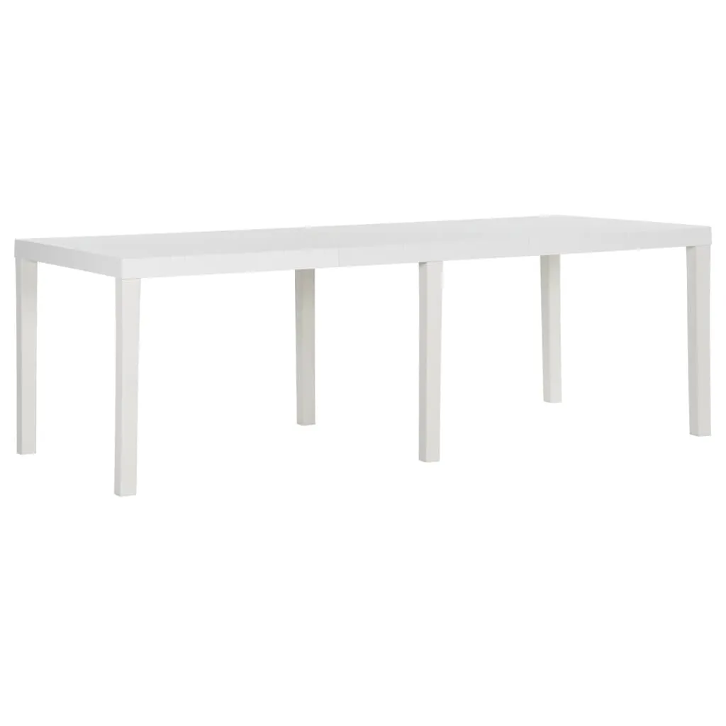 vidaXL Tavolo da Giardino 220x90x72 cm in PP Bianco