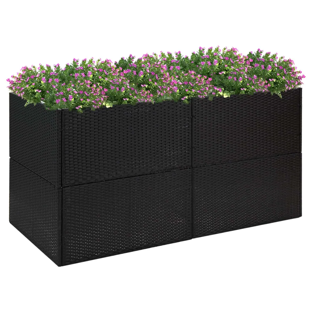 vidaXL Fioriera da Giardino Nero 157x80x80 cm in Polyrattan