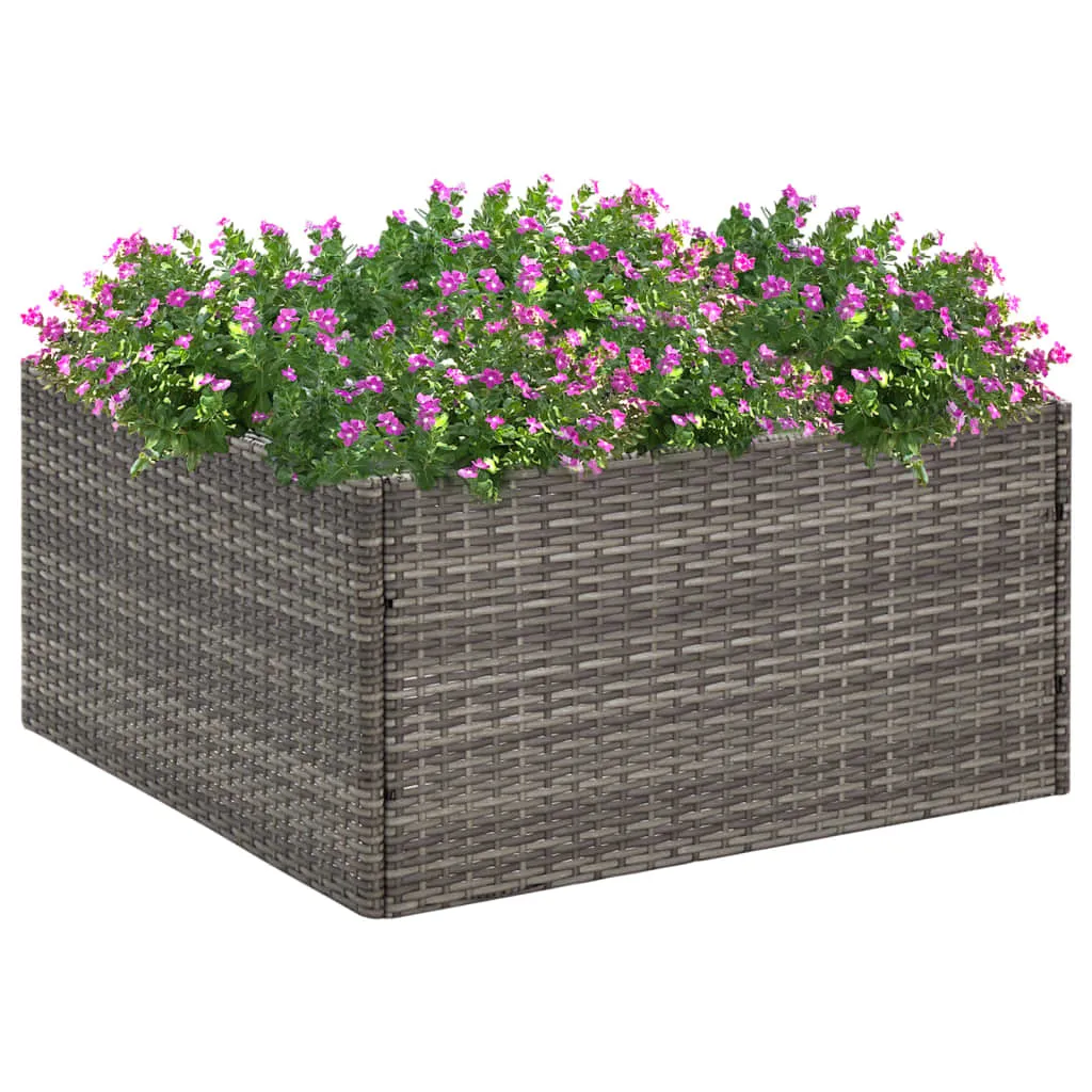 vidaXL Fioriera da Giardino Grigia 80x80x40 cm in Polyrattan