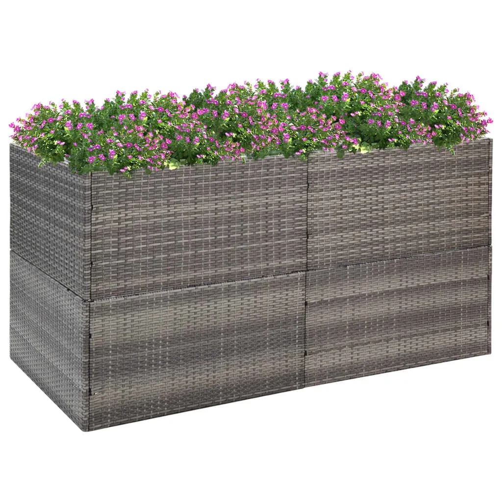 vidaXL Fioriera da Giardino Grigia 157x80x80 cm in Polyrattan