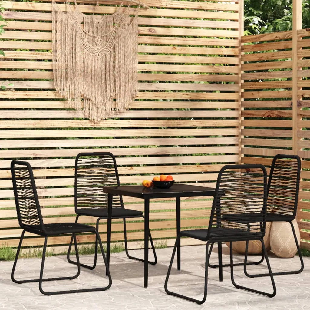 vidaXL Set Mobili da Pranzo per Giardino 5 pz Nero