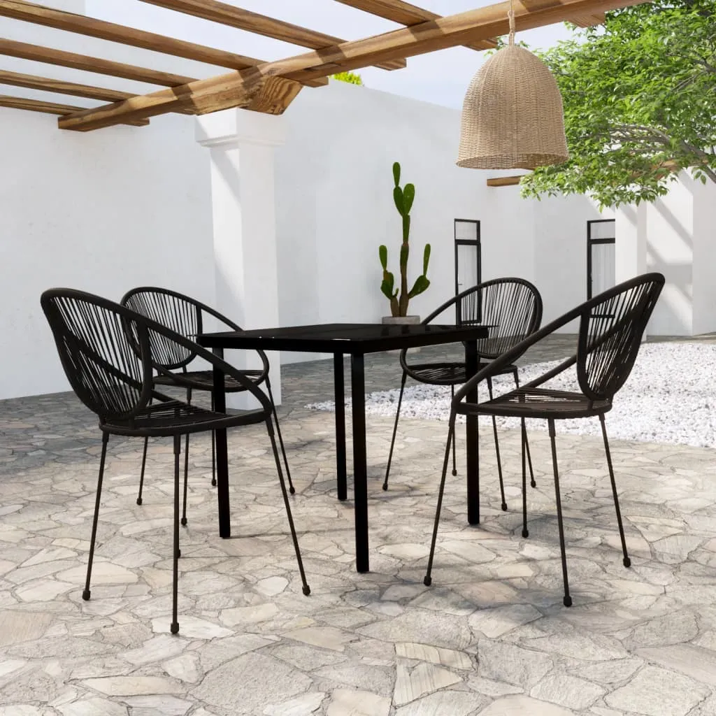 vidaXL Set Mobili da Pranzo per Giardino 3 pz Nero