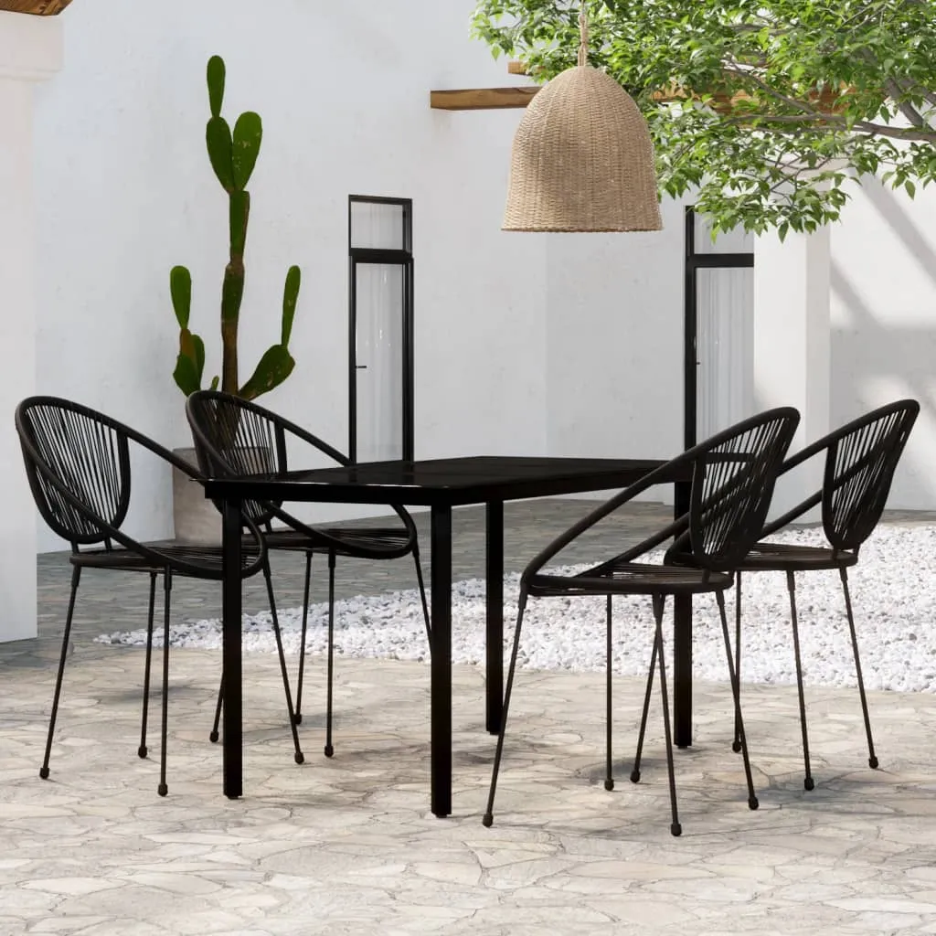 vidaXL Set da Pranzo da Giardino 5 pz Nero