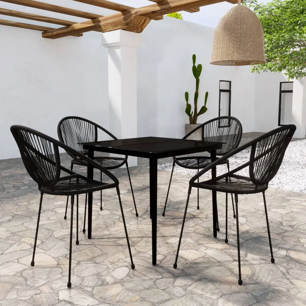 vidaXL Set da Pranzo da Giardino 5 pz Nero