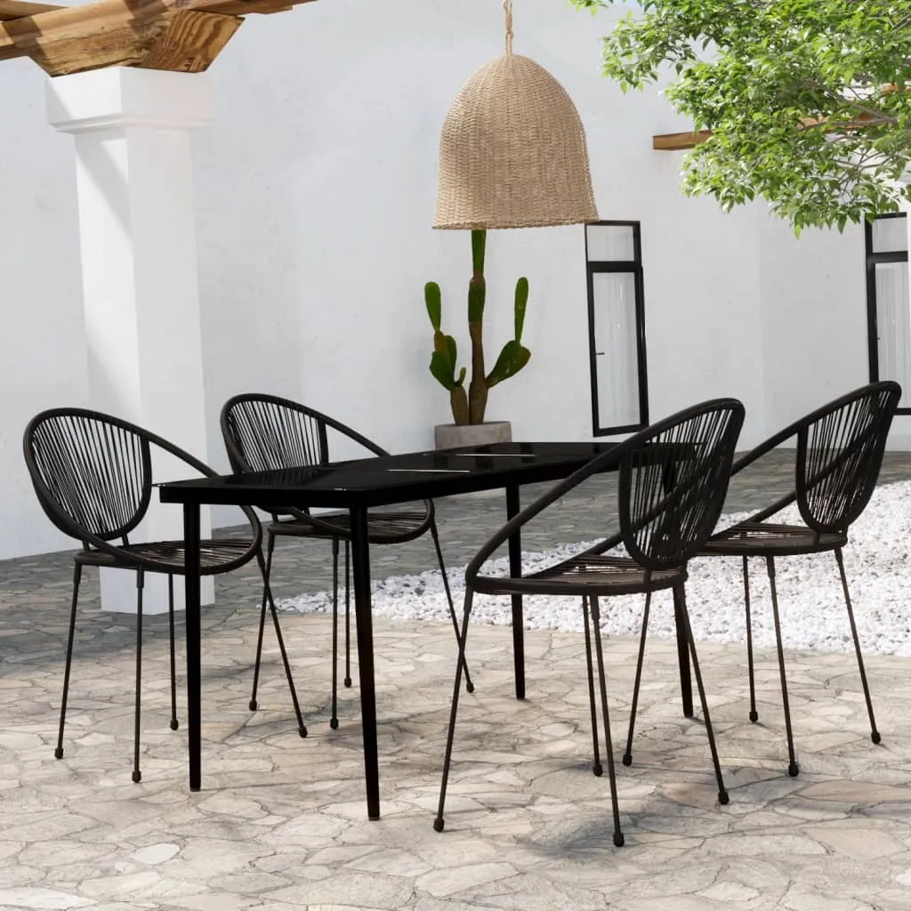 vidaXL Set Mobili da Pranzo per Giardino 5 pz Nero