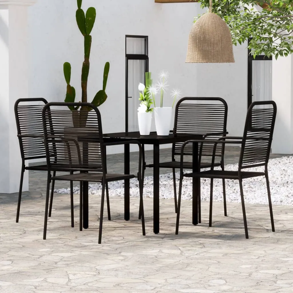 vidaXL Set Mobili da Pranzo per Giardino 5 pz Nero