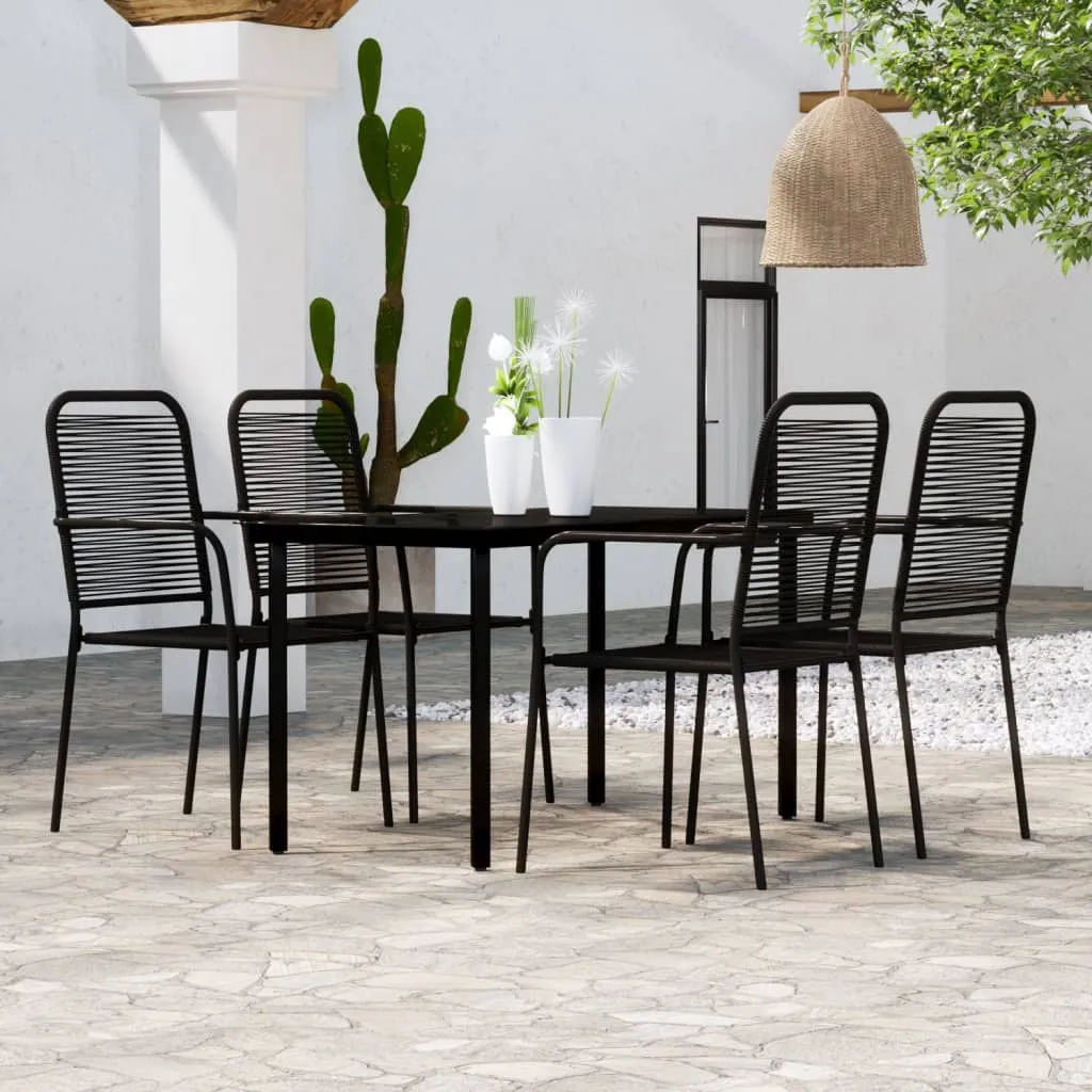 vidaXL Set Mobili da Pranzo per Giardino 5 pz Nero