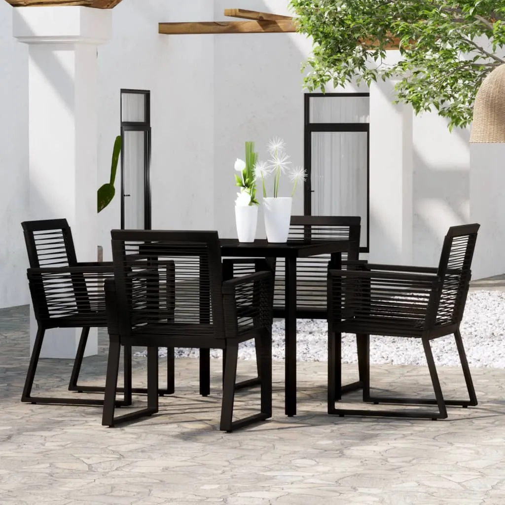 vidaXL Set Mobili da Pranzo per Giardino 5 pz Nero