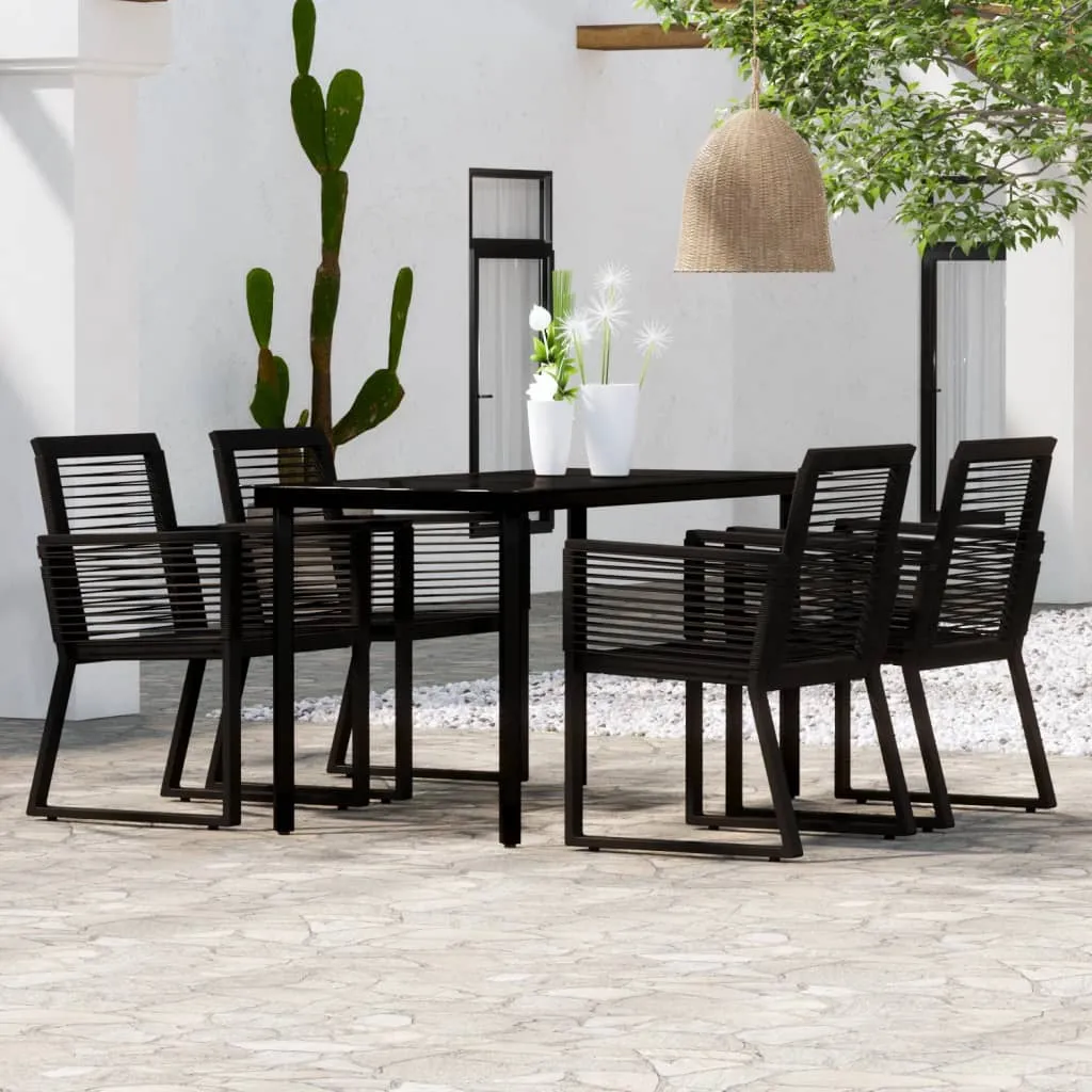 vidaXL Set Mobili da Pranzo per Giardino 5 pz Nero