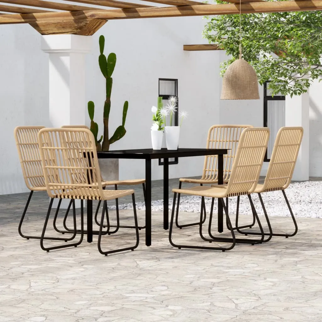 vidaXL Set Mobili da Pranzo da Giardino 7 pz Rovere