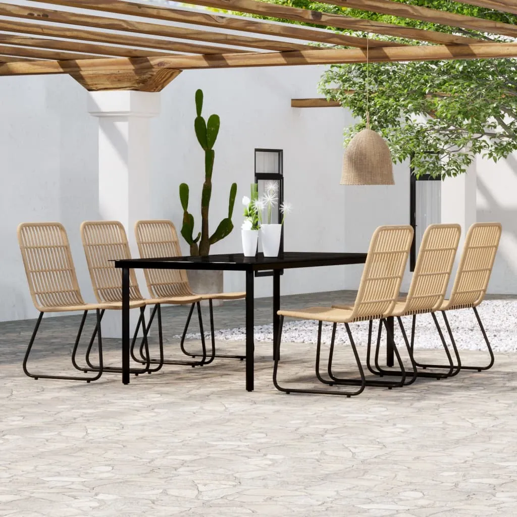 vidaXL Set da Pranzo per Giardino 7 pz con Cuscini Rovere