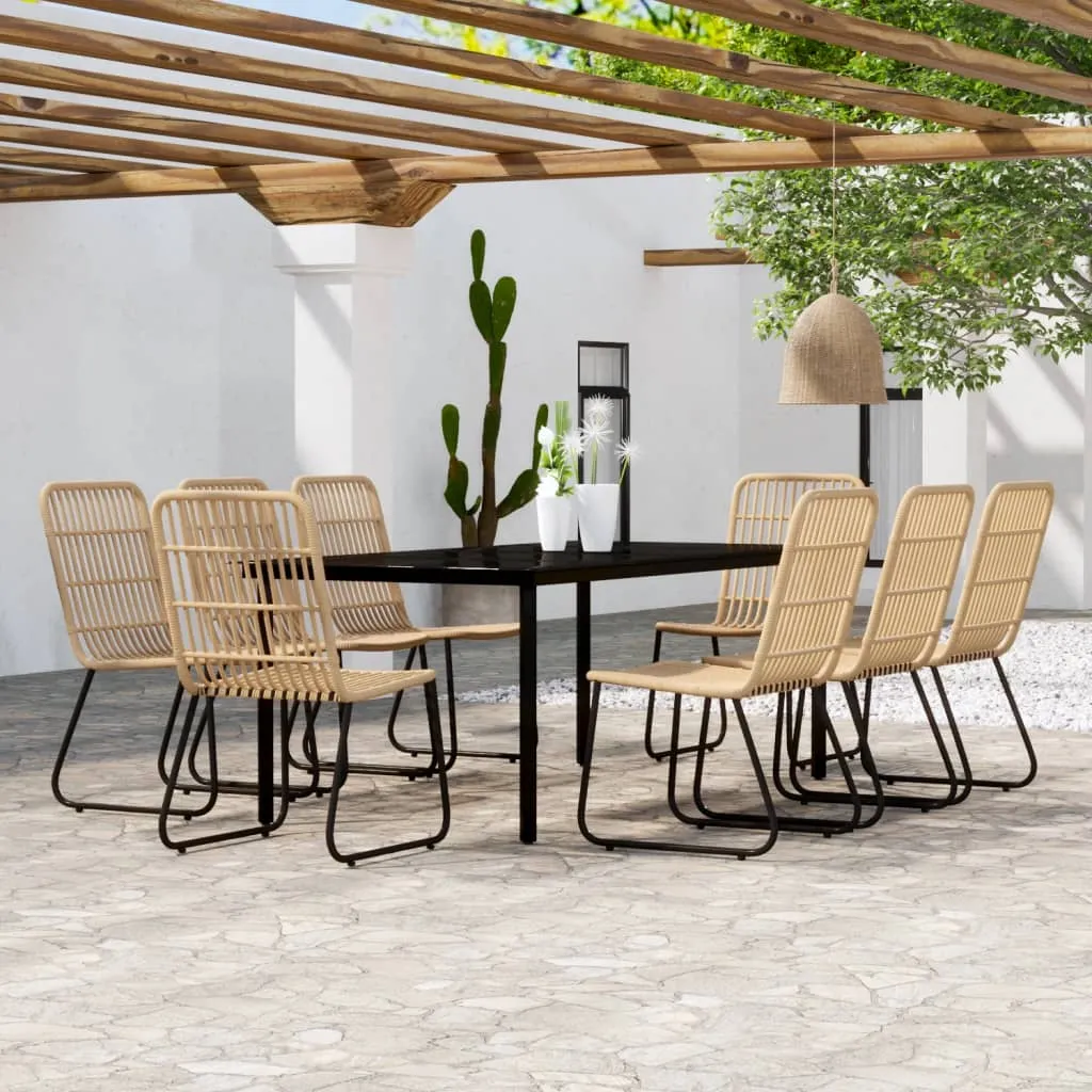 vidaXL Set da Pranzo per Giardino 9 pz con Cuscini Rovere