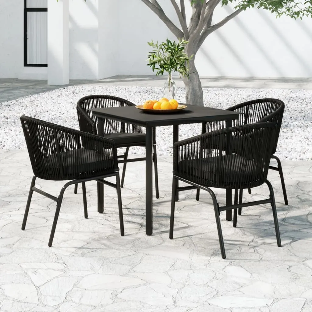 vidaXL Set da Pranzo per Giardino 5 pz Nero