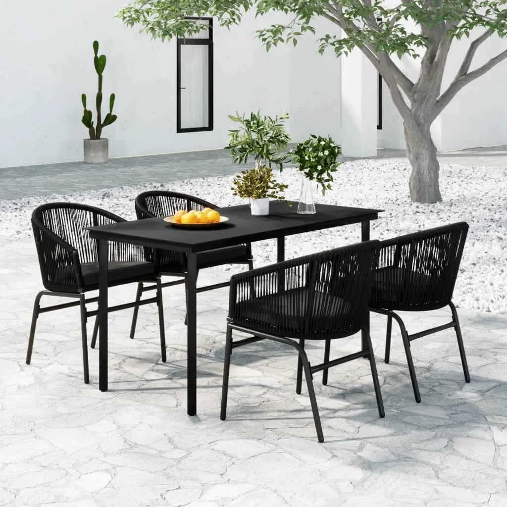 vidaXL Set da Pranzo per Giardino 5 pz Nero