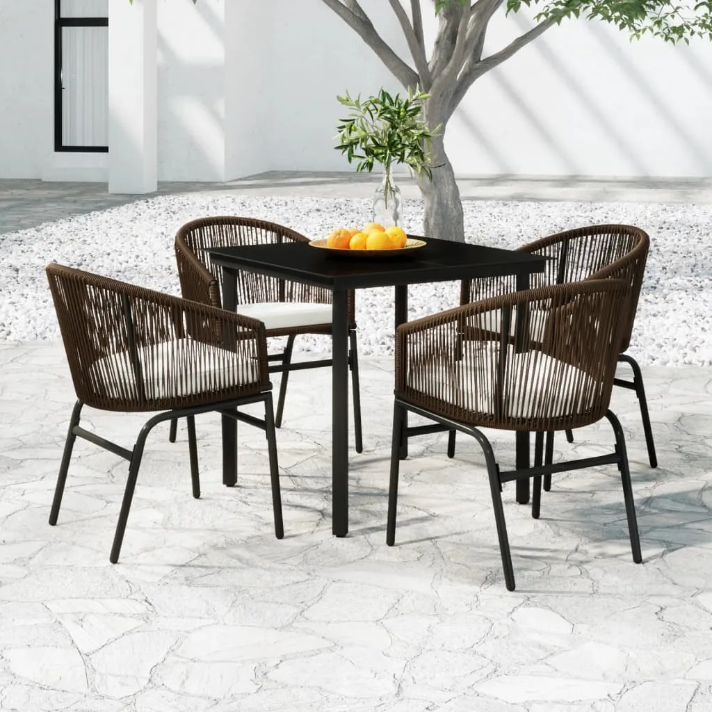 vidaXL Set Mobili da Pranzo per Giardino 5 pz Marrone