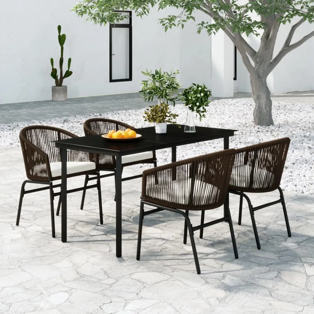 vidaXL Set Mobili da Pranzo per Giardino 5 pz Marrone