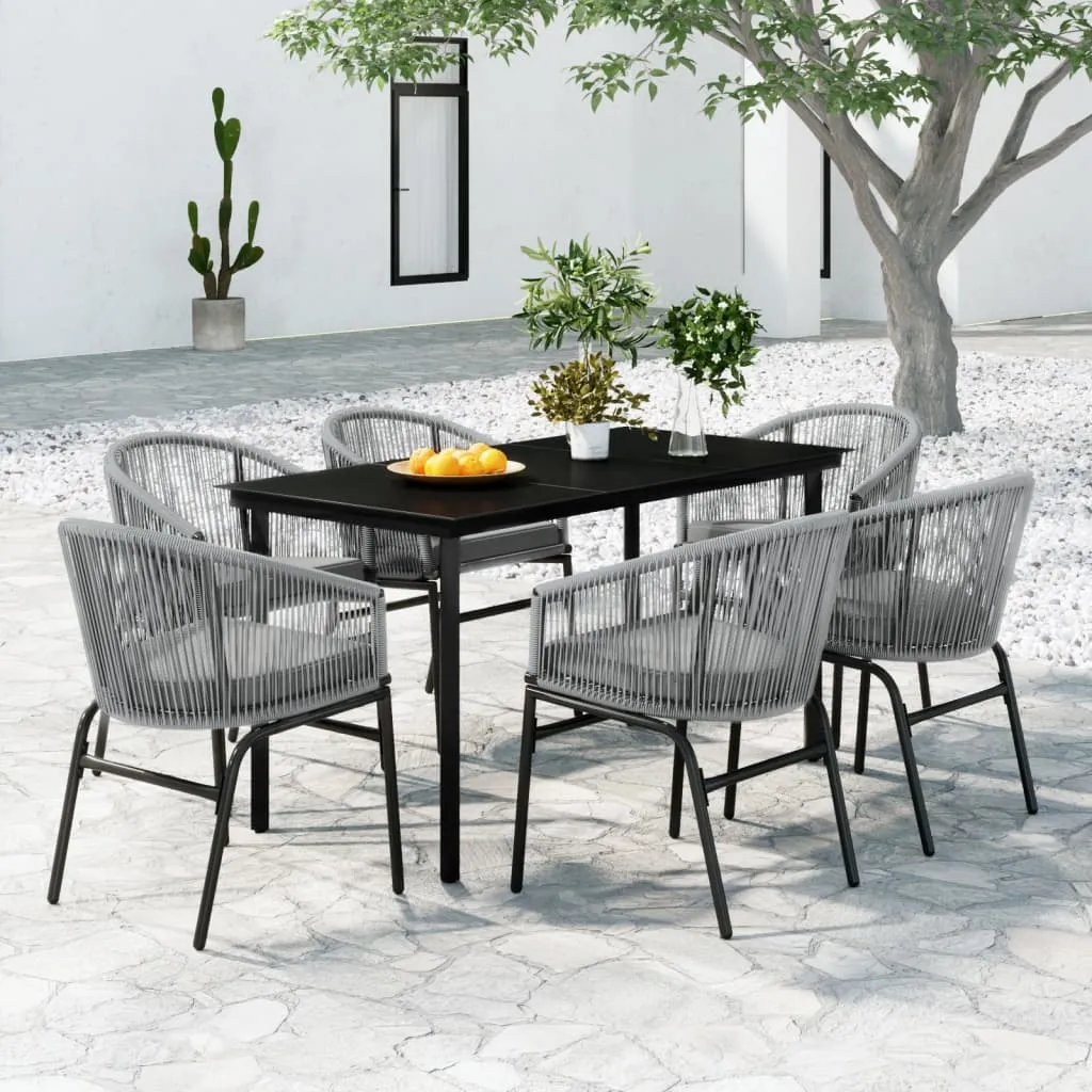 vidaXL Set Mobili da Pranzo per Giardino 7 pz Antracite