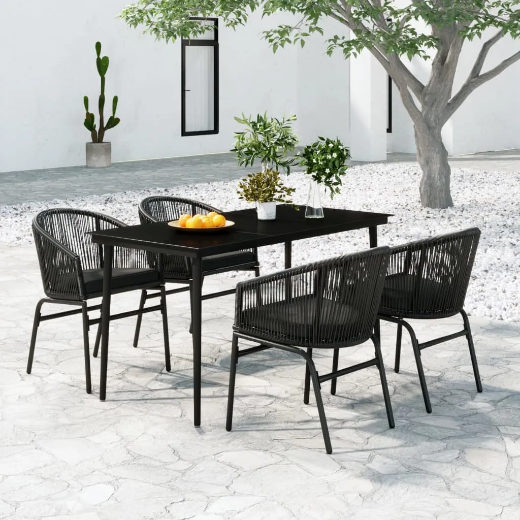 vidaXL Set da Pranzo per Giardino 5 pz Nero