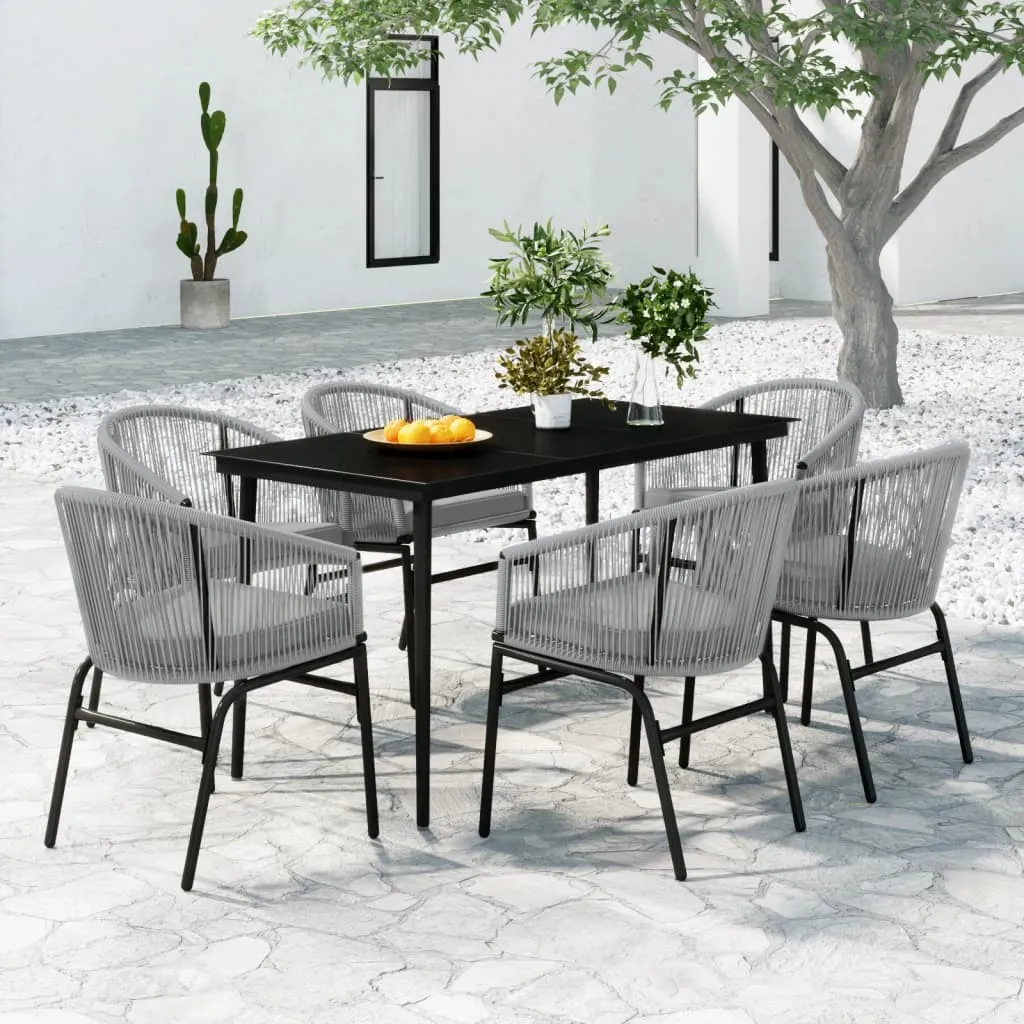 vidaXL Set da Pranzo da Giardino 7 pz Grigio